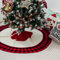 Weihnachtsbaum Rock 125cm, Gestrickte Weihnachtsbaumdecke Pad Rot Rund, Weihnachtsbaumkragen, Weihnachtsbaumrock Runde für Weihnachten NeuesJahr Dekoration(rot/weiß/schwarz)