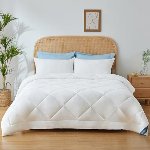 CozyLux Sommerdecke 155x220, Bettdecke 155x220cm Sommer, Steppdecke 150gsm Mikrofaser, Sommerbettdecke 155 x 220, Decke Leicht, Dünn, Weiche, Atmungsaktive, Zudecke Weiß