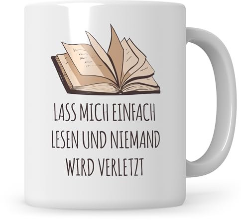 Déjame leer y nadie se lastimará taza, taza de café con ratón de biblioteca, amante de los libros, taza de lector, taza de café