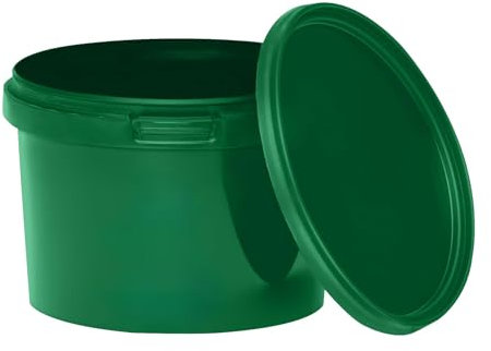 BenBow Eimer mit Deckel 0,5l grün 100x 0,5 Liter - lebensmittelecht, stabil, luftdicht - auslaufsicher, geruchsneutral - Aufbewahrungsbehälter aus Kunststoff - leer