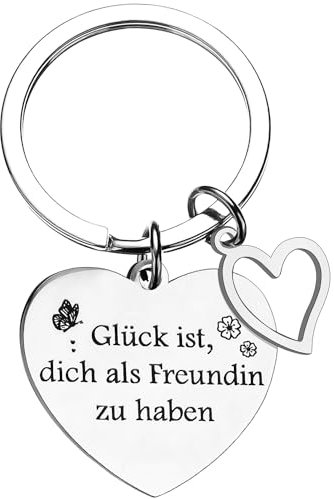 TYFYH Beste Freundin Geschenke Schlüsselanhänger, Geschenke Für Freundin, Schlüsselanhänger mit Gravur, Freundschaftsgeschenke, Abschiedsgeschenk, Geburtstagsgeschenk für Beste Freundin