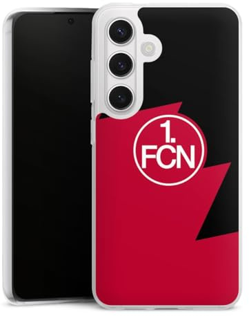 Silikon Hülle kompatibel mit Samsung Galaxy S 24 Case transparent Handyhülle 1. FC Nürnberg Fanartikel 1. FCN