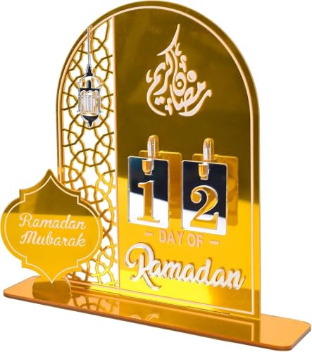 Calendrier Ramadan Decoration, 2025 Deco Ramadan Calendrier Bois de Compte à Rebours de 30 Jours, Ramadan Mubarak, Décoration Calendrier Ramadan pour Enfants, Ramadan Déco Ramadan pour Maison Eid