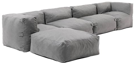 Oviala Ecksofa, modular, 5-Sitzer, Grau