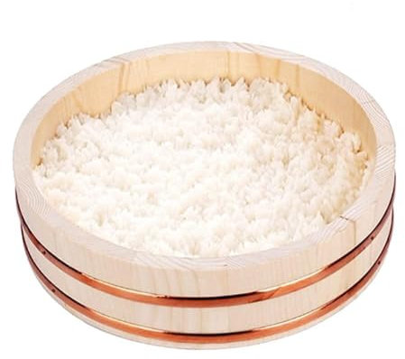 YEHOZZ Tazón De Enfriamiento De Arroz para Sushi, Tazón De Arroz para Sushi Recipiente para Alimentos Tina para Mezclar Arroz Vaporera para Cocinar, Tazón para Enfriar Arroz para Restaurante,39x10cm