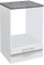 Eddy Moderner Herdumbauschrank in Weiß matt, Metallic Grau - Geräumiger Küchenschrank mit viel Stauraum - 60 x 90 x 60 cm (B/H/T)