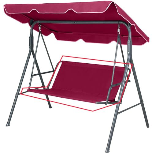 Ersatz-Schaukel Sitzbezug für Hollywoodschaukel, Sitzbezug für Gartenstuhl, für den Außenbereich 2- und 3-Sitzer (Rot, 138 x 50 x 50 cm)
