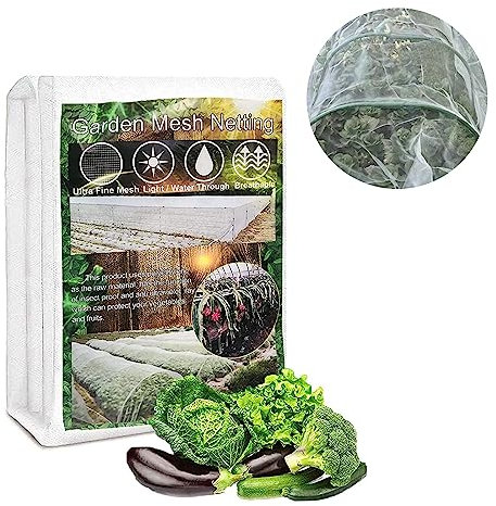 Filet de Jardin, Filet de Protection Anti-Insectes et Anti-Oiseaux pour Potager, Grandir,Serre, Fruits et Fleurs,Douce en Maille Fine Idéal pour Cultures Jardinier - Blanc (2 * 5M)