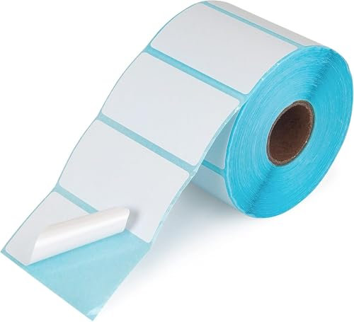 Firavggu 800 Stk Thermo Etiketten 50 * 40mm Thermo Etiketten Selbstklebend 1 Rolle Klebeetiketten zum Beschriften Beschriftungsetiketten Wasserdicht Haushaltsetiketten Aufkleber für Büro Küche