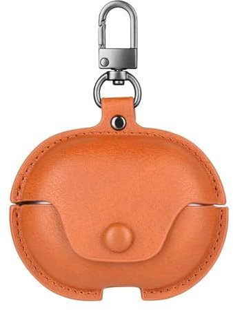 FANYUAN Hülle Kompatibel mit Bose QuietComfort Earbuds II, PU-Leder Stoßfeste Schutzhülle, Mit Schlüsselanhänger, Case Cover für Bose QuietComfort Earbuds II.(Hellbraun)