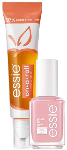 essie Care good as new, Nail Perfector Rosa, SOS Repair, Stärkung der Nageltextur und -Farbe, 13,5 ml + essie on a roll apricot nail & cuticle oil, spendet Nägeln und Nagelhaut Feuchtigkeit, 13,5 ml