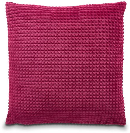 Como Dekokissen Sofakissen 70 x 70 cm mit Wabenoptik Rot, 100% Polyester, Kissenbezug abnehmbar inkl. Kissen - Bodenkissen Kuschelkissen Zierkissen für Wohnzimmer Schlafzimmer