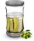Pickle and Olive Glass Hourglass Jar with Strainer Flip - BPA-Free, Upgraded Food-Grade ABS Lid, Airtight One-Piece Storage for Wet and Dry Separation (8 holes)
