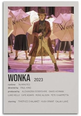 Zamm Wonka Leinwand-Poster, Wandkunst, dekoratives Gemälde, Schlafzimmer, 30 x 45 cm, ungerahmter Stil