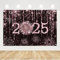 MEHOFOND 2,1 x 1,5 m, Schwarz und Roségold, 2025 Neujahrs-Hintergrund, Prost bis 2025, Fotografie-Hintergrund, Hello 2025, Feuerwerk, tropfende Glitzerpunkte, Uhr, Dekoration, Zeit bis 2025,