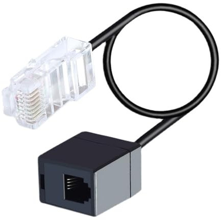 JSGHGDF Cable adaptador Ethernet RJ45 8P8C a RJ11 6P4C, cable convertidor de oficina, cable adaptador macho a hembra RJ45 a RJ11