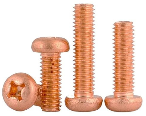 5 Pezzi M4 / 5 Pezzi M5 / 5 Pezzi M6 / 10 Pezzi M3 T2 Vite a Croce a Testa Tonda in Rame Puro Conducibilità PM GB818 Vite a Dente della Macchina con scanalatura a Testa bombata(25mm,M5 (5Pcs))
