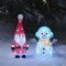 Lights4fun 2er Set Acryl LED Schneemann und Weihnachtsmann Figur innen und außen Weihnachtsfigur Weihnachtsmann Weihnachtsdeko Weihnachtsbeleuchtung Außen
