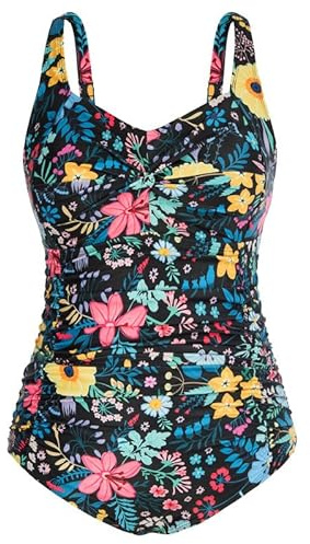 Hanna Nikole Women Plus Size Monokinis Beach Wear Sleeveless Stylish One Piece Swimsuit Colorful Flowers
