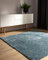 benuta Basic Hochflorteppich Teppich Wohnzimmer Sohari - Blau 200x200 cm - Minimalistischer Look - Weich & Waschbar - Für Schlafzimmer, Flur oder Esszimmer - Geeignet für Fußbodenheizung