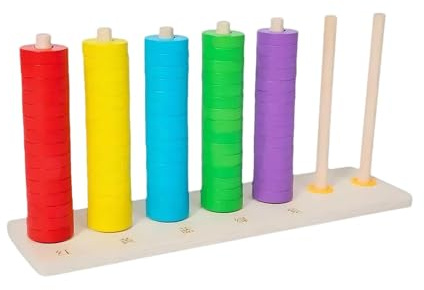 Mathematische Zähler für Zählstab – Computer-Unterstützungsspielzeug aus Holz | Lernspielzeug mit Perlen, Arithmetik, unterstützende Mathematik, interaktive Lernhilfe zum Zählen von Jos
