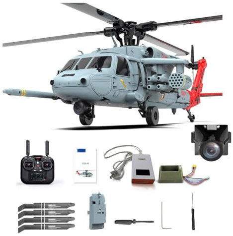 BlocteckToy RC Helicopter with FPV Camera for Adults, F09-H SH60 2.4G 8CH Brushless Motor RC Military Helicopter, 6G/3D Stunt Copter RC Aircraft Model with Controller