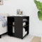 OHOOWOO Rollschrank Schwarz 60x53x72 cm Holzwerkstoff,Modernes Rollcontainer für Drucker und Schreibtischzubehör in Schwarz Aufbewahrungsschränke, Schließfächer