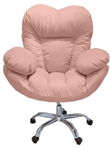 DECAKE Fauteuil de Bureau à Dossier Haut, Fauteuil inclinable, Ergonomique, pour Ordinateur de Jeu, canapé, Fauteuil Confortable, pour Chambre et Salon (Rose, A)