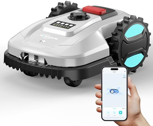YARDCARE E400 Robot Tagliaerba con Controllo Tramite App,Fino a 400 m²,Robot Rasaerba con Sensore Pioggia, Sistema IPX5, Funzione Di Ricarica Automatica, Larghezza Di Taglio 18 cm