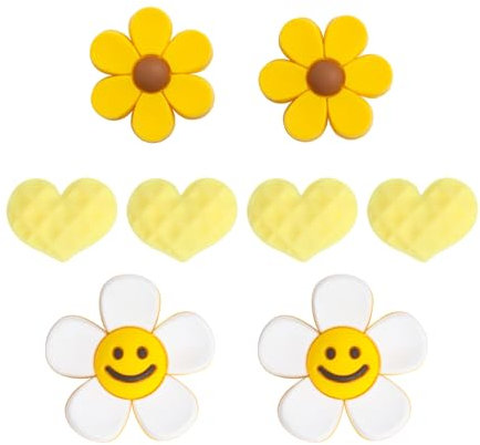 Qaziuy Schuh Charms Blumen, 16 Stück Niedlich Blumen Croc Anstecker Sonnenblume Schuhzubehör Schuh Charms Sommer für Frauen Mädchen Kinder PartygescHenke
