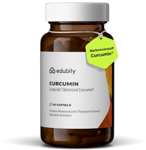 edubily® Kurkuma Kapseln - Curcurmin aus dem Markenrohstoff Longvida Optimized Curcumin® - in schützender Phospholipid-Hülle - Laborgeprüft - Vegan (400 mg Curcumin, 60 Kapseln)