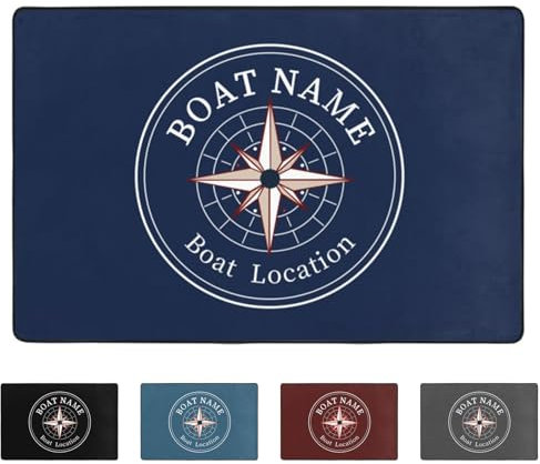 VWCSDSCS Personalized Welcome Aboard Doormat Custom Nautical Theme Mat Compass Rug Entrance Door Mat Indoor Rugs Bathroom Mat Non Slip Floor Welcome Rug for Home Entryway Housewarming