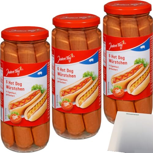 usy Bundle für Jeden Tag Hot Dog Würstchen 3er Pack (3x6x50g Glas) + usy Block