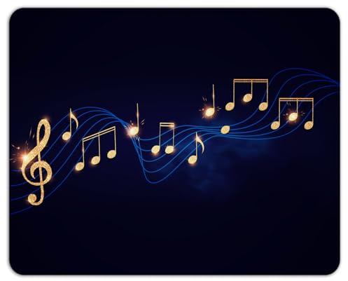 AOKSUNOVA Petit Tapis de Souris, avec Motif Notes de Musique, Bleu, 21 x 26 cm