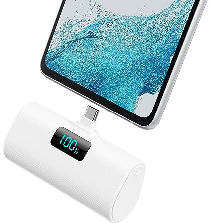 Power Bank 5200mAh, Ultra-piccolo&Ultra-compatto Caricatore Portatile USB C PD Ingressi&Uscite Mini Powrbank Batteria Esterna per iPhone 17/16/15 Android Samsung Galaxy Note Huawei iPad Pro/Air