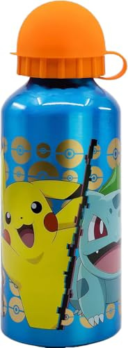 Pokémon - Bottiglia In Alluminio Per Bambini - Borraccia con beccuccio retraibile - Bottiglia D'acqua Riutilizzabile - 400 ML