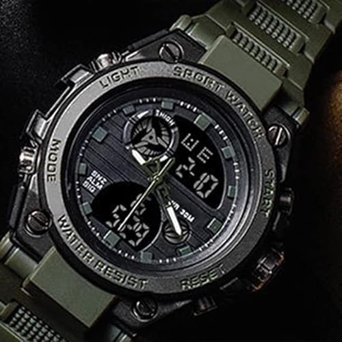Zisemeil Orologio Sportivo LED Smartwatch Luminoso con Doppio Display Elettronico per Ragazzi, Adatto per lo Sport e L'uso Quotidiano, Cinturino in Acciaio Inossidabile, Guscio da 2,2 Pollici (OD
