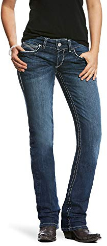 Ariat Women's Real Mid Rise Straight Jean, Ivy Dresden, 26 Regular