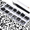 2000pcs Flat Back Gems Round Crystal Rhinestones 6 Sizes (1.5-6mm) with Tweezers Pick Up and Rhinestone Picking Pen for Craft Nail Face Art Clothing Shoes Bags DIY (Black)