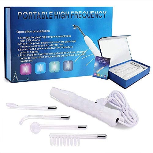 TEEROVA Skin Therapy Wand - Portable Handheld High Frequency Skin Therapy Machine for Acne Treatment, Skin Tightening, Wrinkle Reducing, Dark Circles, Puffy Eyes & Hair Follicle Stimulator