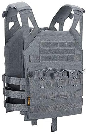 EXCELLENT ELITE SPANKER Tactical MOLLE Waistcoat Plate Carrier Vest for Paintball Airsoft CS Game(Gray)