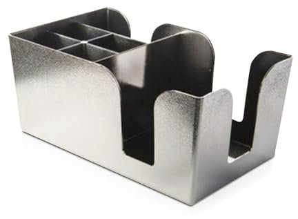 We Can Source It Ltd - Chrome Finish Bar Napkin Holder - Plastic Caddy, Straw Holder, Condiment Container for Bar, Clubs, Restaurants, and Hotels - Polystyrene Counter Caddy