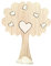 Cake Topper torta bomboniera Albero della vita e dell'amore in legno con cuori in porcellana bianca Matrimonio Comunione Cresima cm. 25