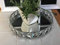 Biznest 20Cm Round Shape Mirror Candle Tray Jewelled Diamante Mirrored Tray Crystal Candle Plate