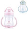 KikkaBoo SIPPY Cup Babybecher, Lernbecher, Strohhalm und Griffe, auslaufsicher, ab 12 Monaten, 300 ml, BPA-frei, Rosa