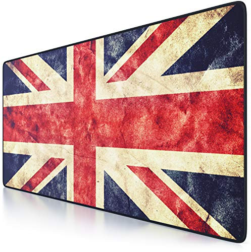 CSL - XXL Speed Gaming Mauspad Titanwolf 900 x 400mm - XXL Mousepad - Tischunterlage Large Size - verbessert Präzision und Geschwindigkeit - Antike Flagge United Kingdom