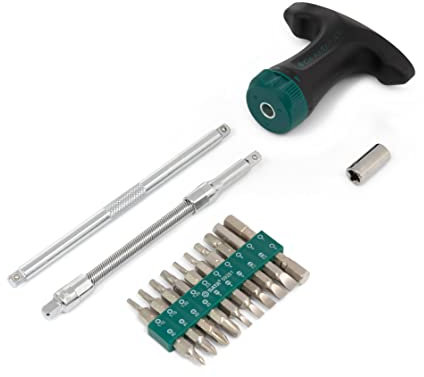 SATA ST09341SJ 24 Piezas Juego de Destornilladores con Mango En T con Carraca Y Función de Carraca Para un Uso Fácil