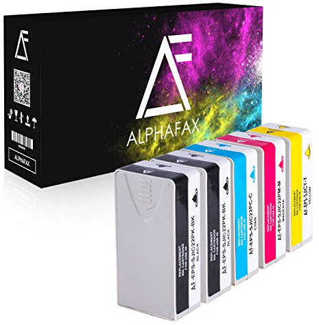 Alphafax 5 Patronen kompatibel mit Epson SJIC22P passend für ColorWorks C 3500 TM-C 3500 [MIT CHIP]
