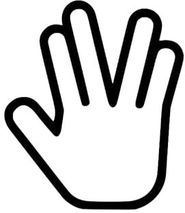 Vulkaniergruß Aufkleber Vulcan Salute Spock Gruß Hand JDM Funny Sticker 14x12cm in 21 Farben