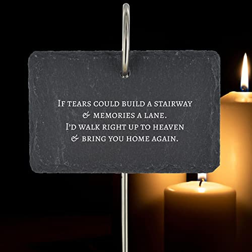 Memorial Graveside Plaque If Tears Could Build Grave Stake Ornament Quote Poem Slate
